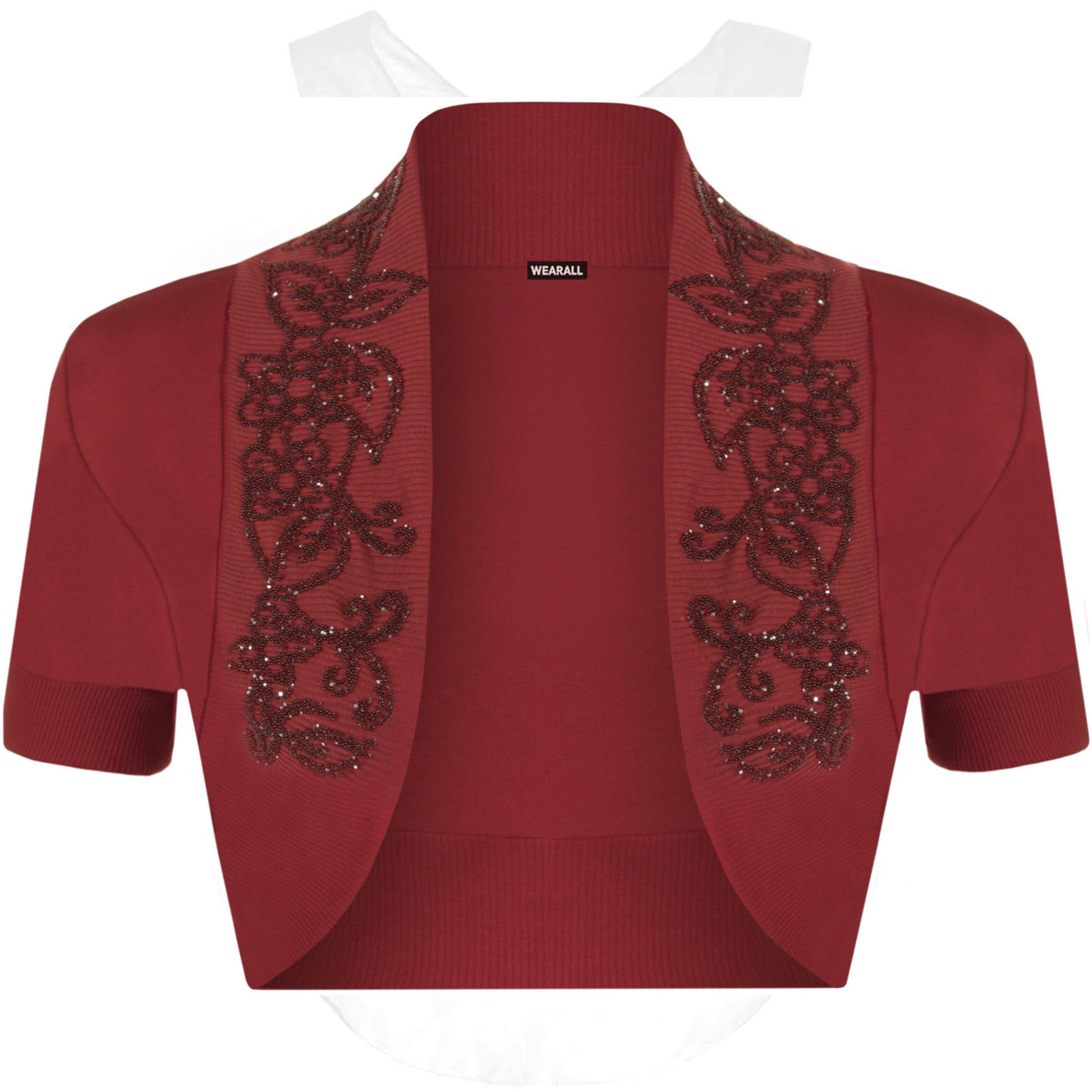 Lily Beaded Cap Sleeve Shrug Top