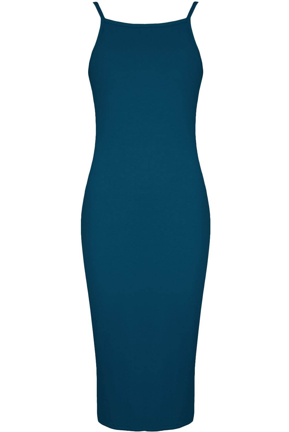 Strappy Red Basic Jersey Midi Bodycon Dress - bejealous-com