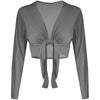 Mia Front Tie Long Sleeve Shrug Cardigan Top