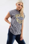 Leopard Print Lips Graphic Print Baggy Tshirt - bejealous-com