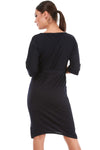 Navy Utility D Ring Midi Shift Dress With Pockets - bejealous-com