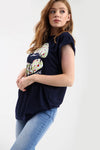 Leopard Print Lips Graphic Print Baggy Tshirt - bejealous-com