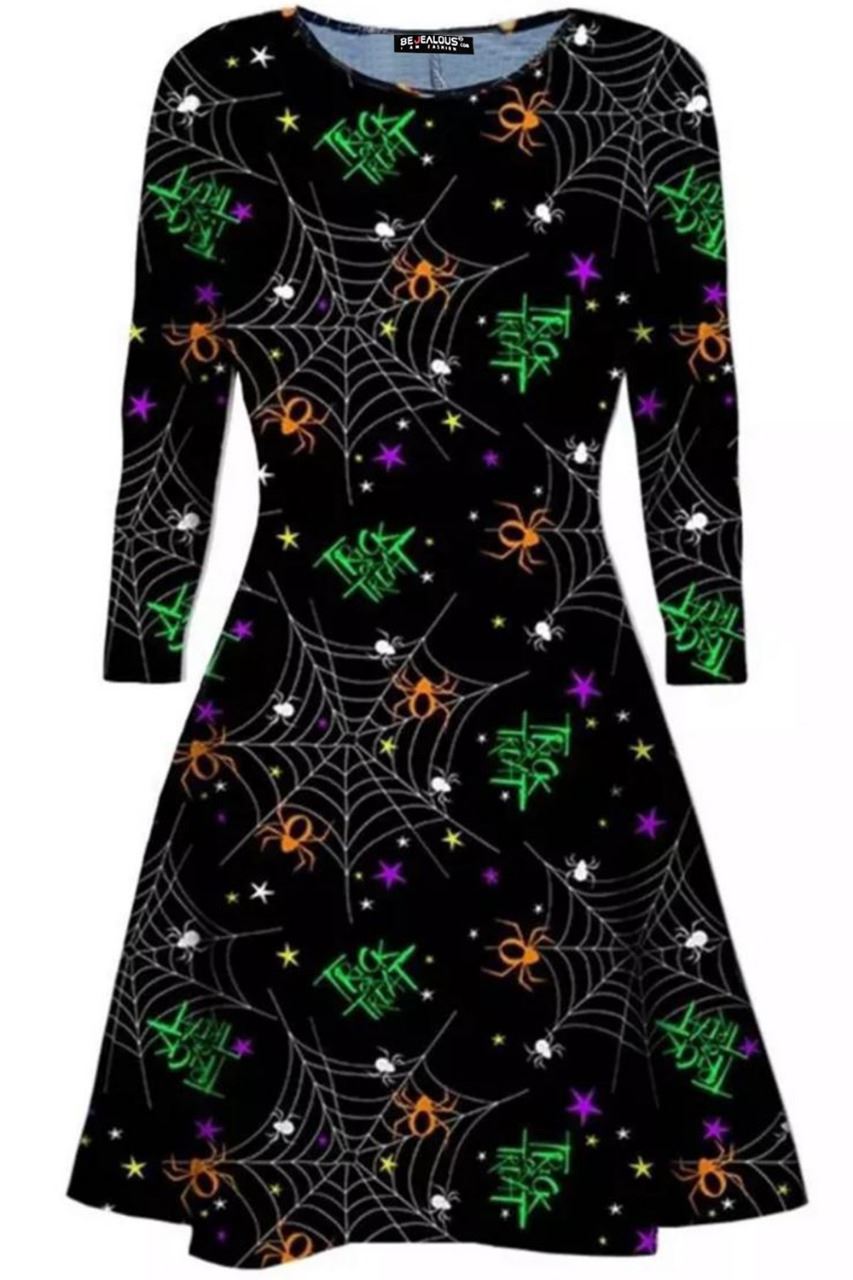 Lucy Skull Halloween Costume Swing Dress