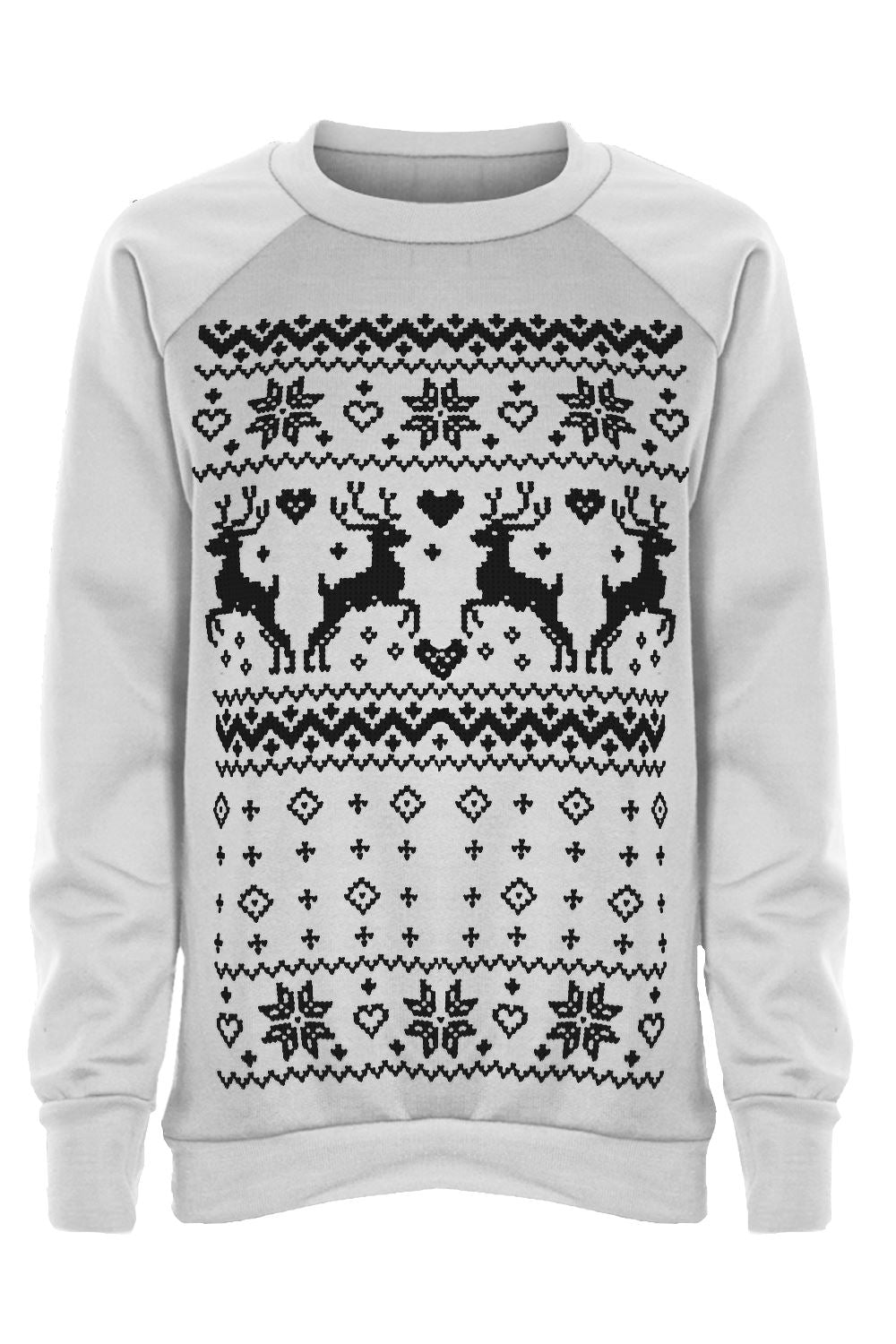 Aztec Reindeer Print Christmas Jumper - bejealous-com