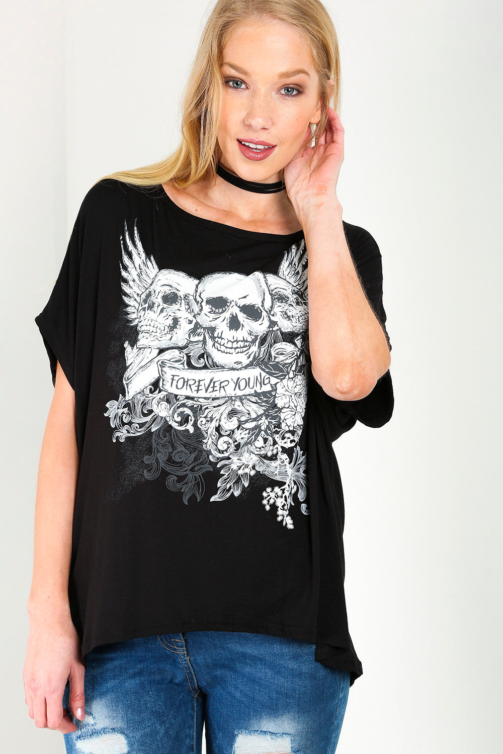 Mia Floral Crown Young Forever Oversized T Shirt