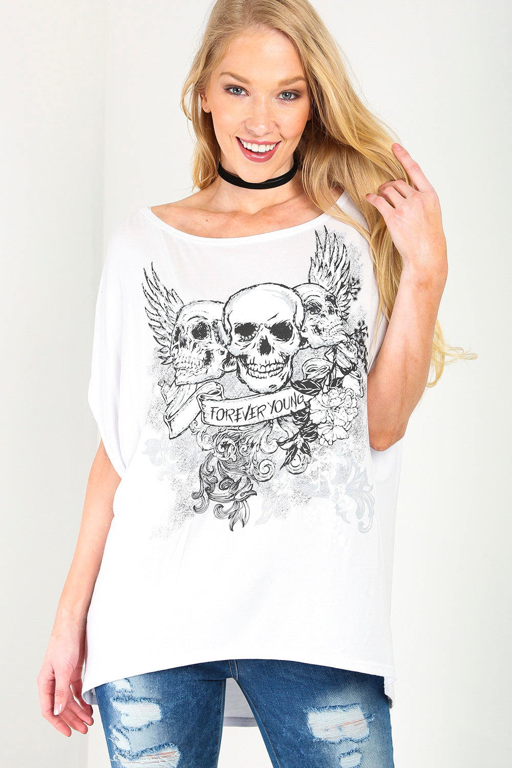 Mia Floral Crown Young Forever Oversized T Shirt