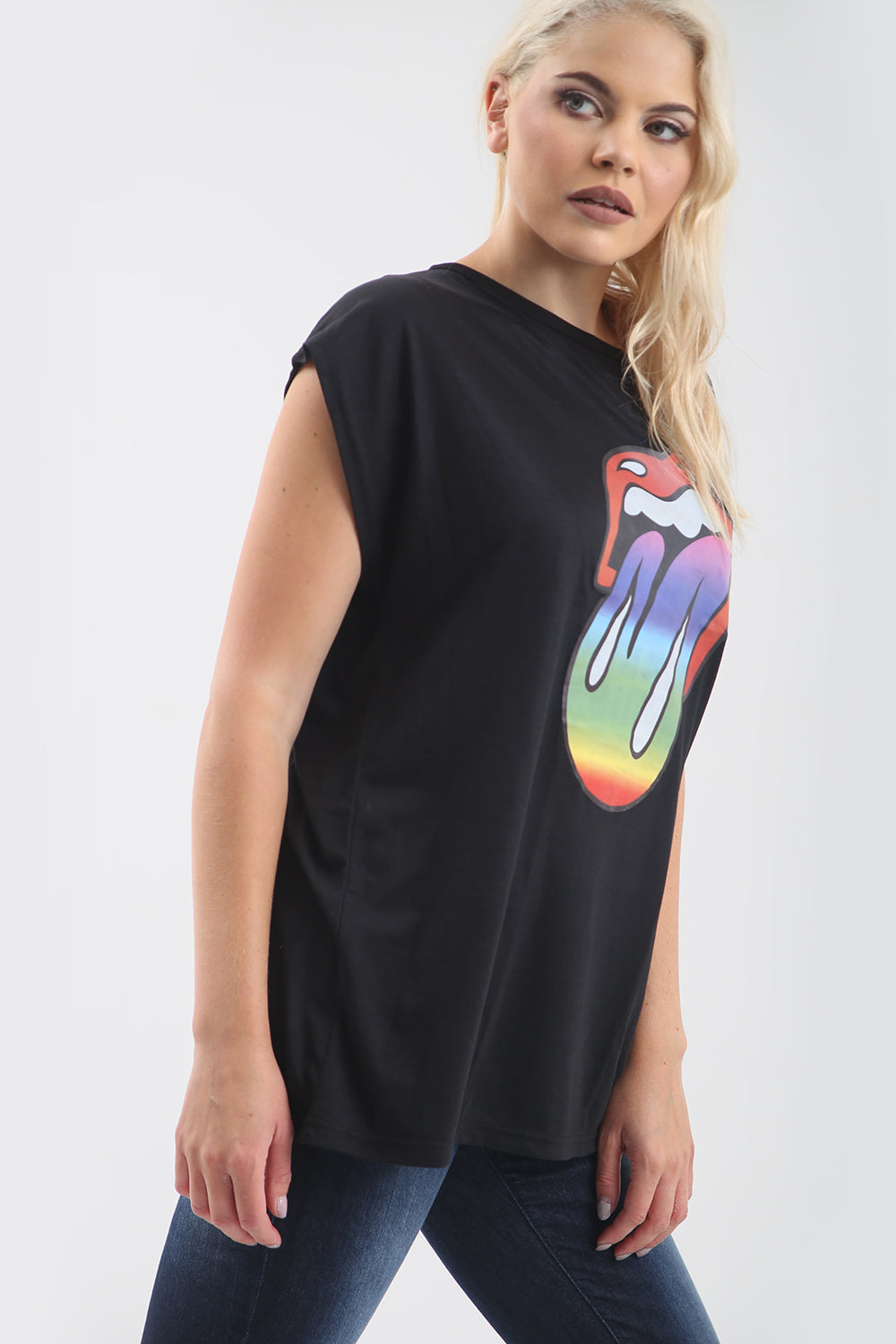 Rainbow Graphic Print Oversize Basic Tshirt - bejealous-com