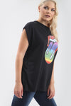 Rainbow Graphic Print Oversized Bat Wing Tshirt - bejealous-com