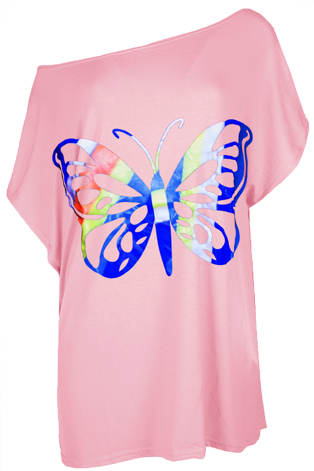 Lisa Rainbow Butterfly Batwing Oversized Baggy Basic T Shirt