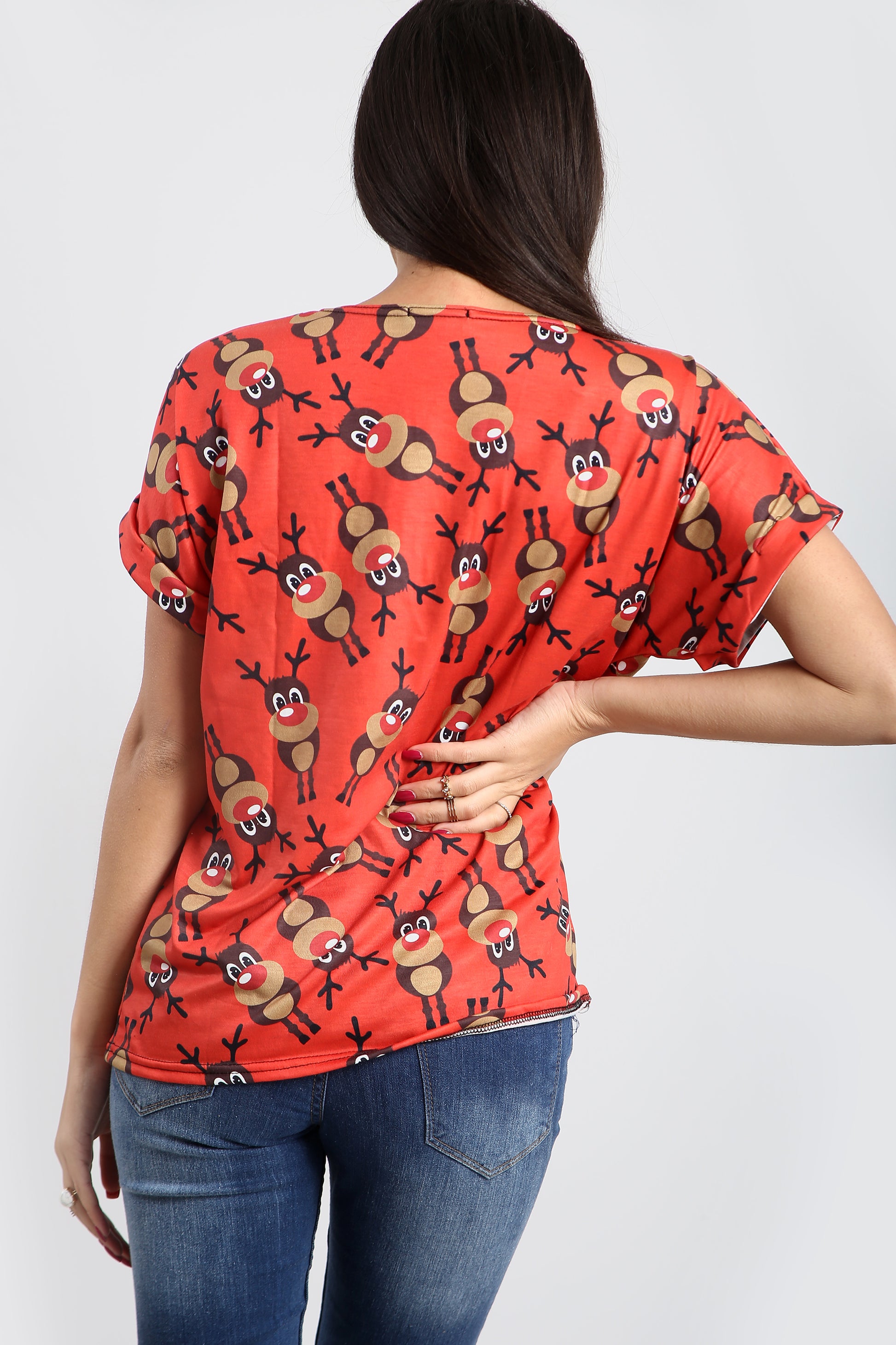 Isla Christmas Santa Reindeer Baggy T Shirt