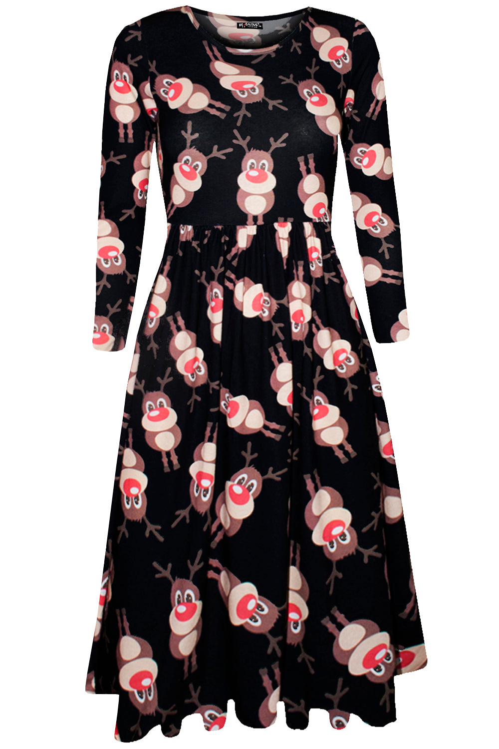 Maisie Christmas Snowman Swing Midi Skater Dress