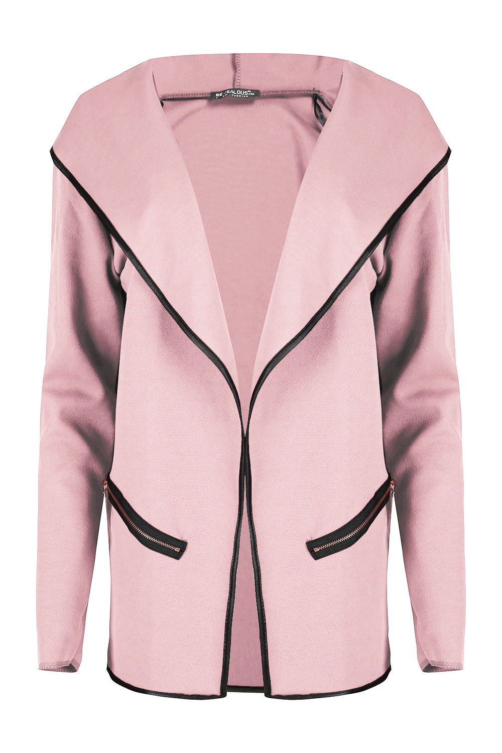 Sasha Contrast Piped Hooded Cardigan Jacket