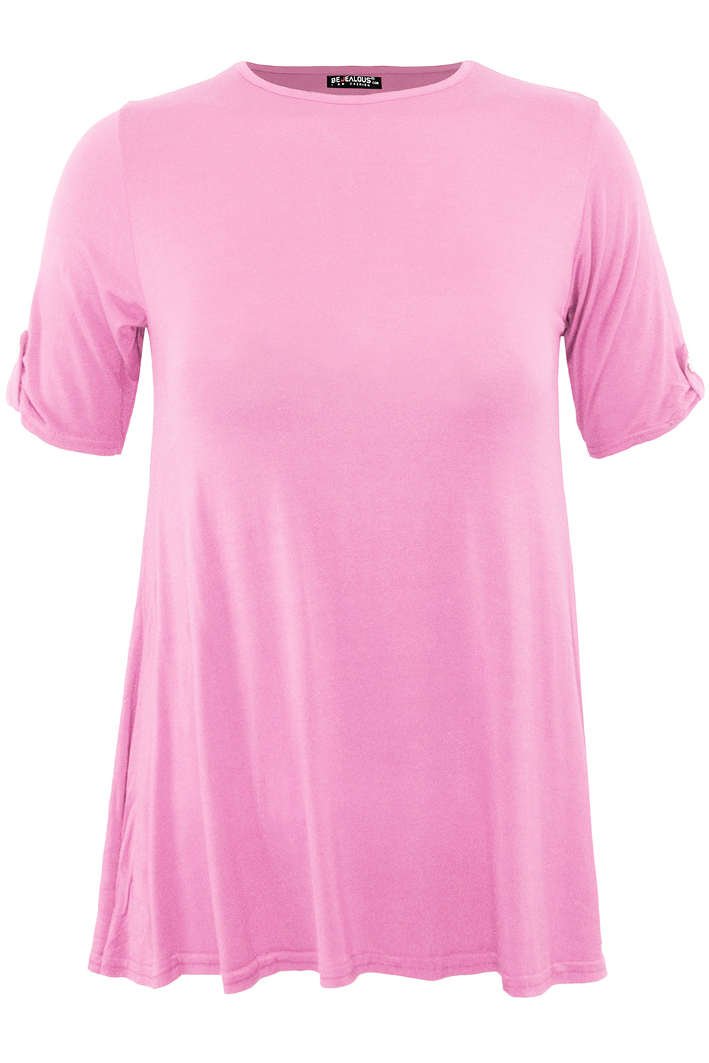 Eva Turn Up Sleeve Baggy Basic Jersey Tshirt