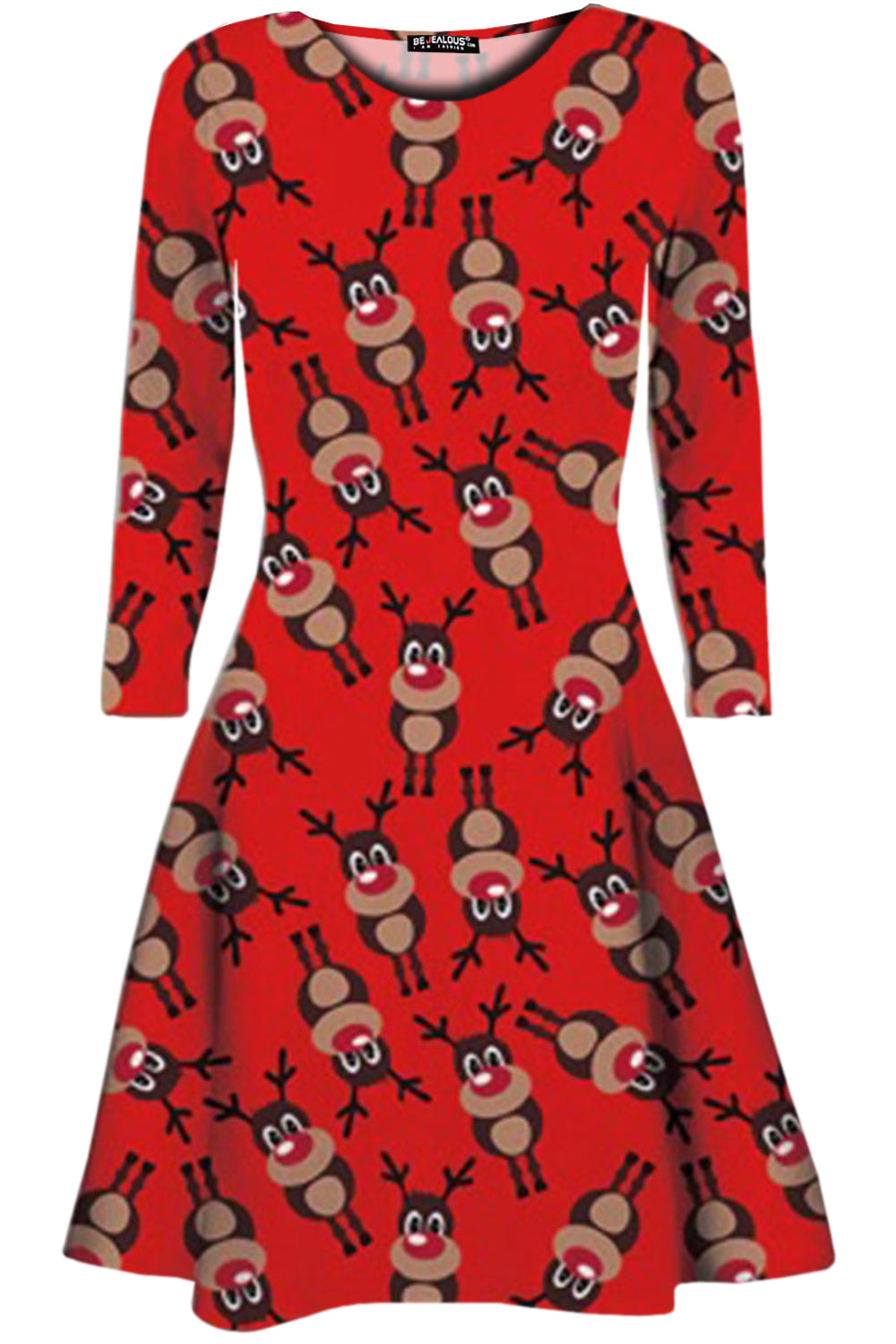 Gracie Long Sleeve Christmas Print Dress