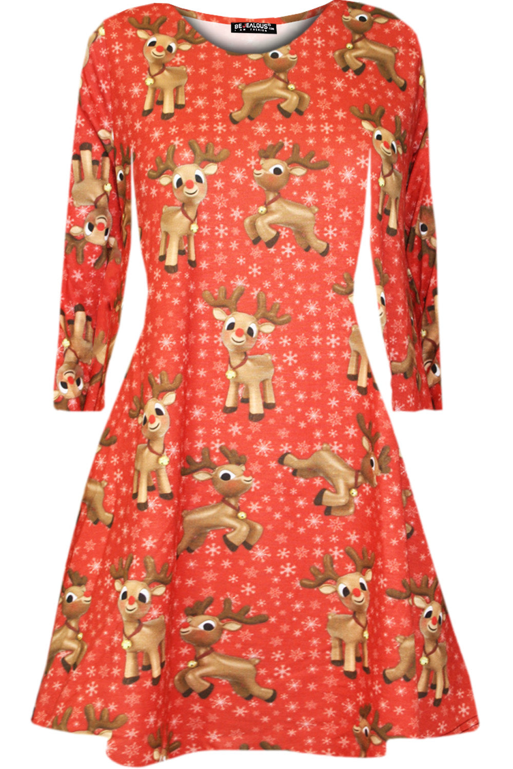 Gracie Long Sleeve Christmas Print Dress