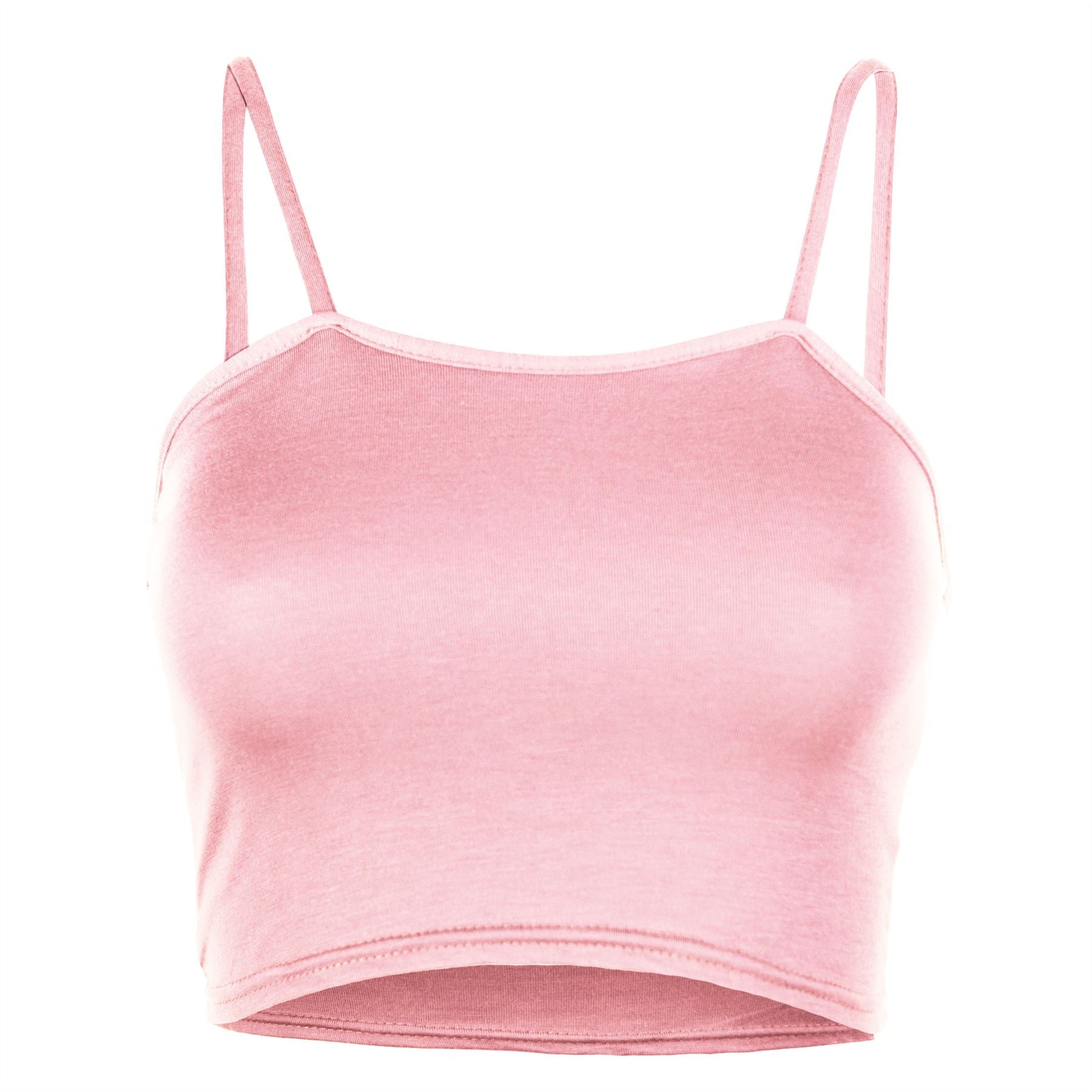 Carrieanne Strappy Cami Basic Jersey Crop Top