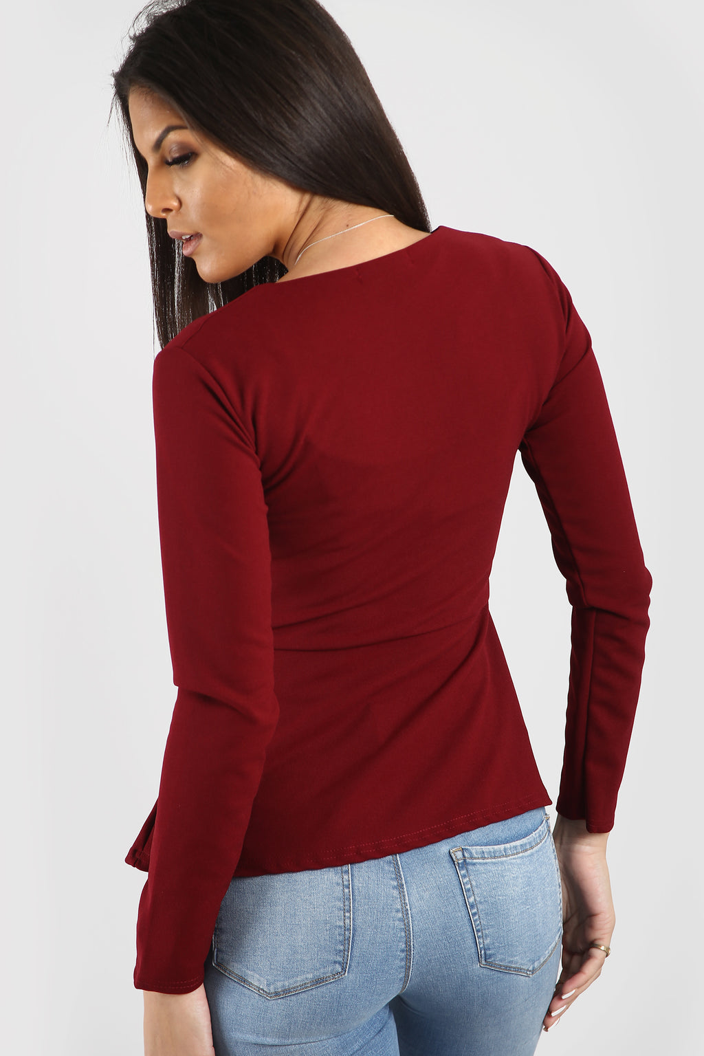 Alice Zip Up Peplum Ruffle Frill Blazer Top