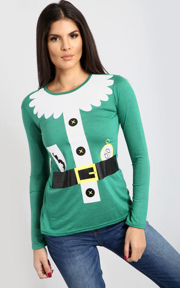 Ella Belted Santa Costume Printed T Shirt