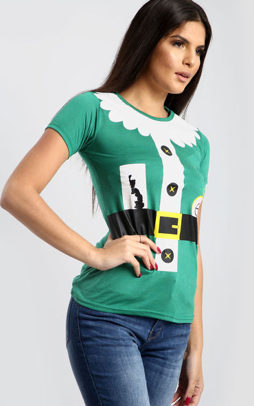 Ella Belted Santa Costume Printed T Shirt