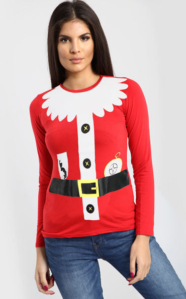 Ella Belted Santa Costume Printed T Shirt