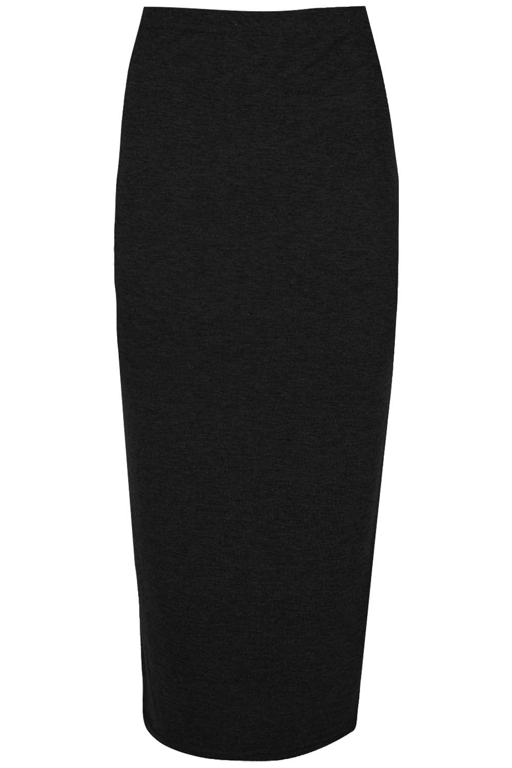 High Waist Burgundy Basic Jersey Maxi Pencil Skirt