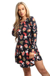 Lily Santa Gifts Christmas Print Swing Dress