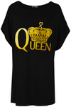 Lily Queen Gold Foil Printed Baggy Oversized T Shirt