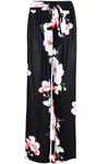 High Waist Yellow Tropical Print Wide Leg Pants