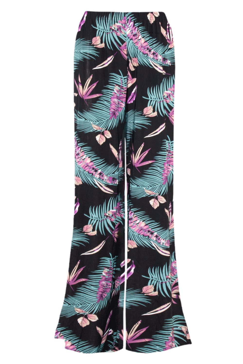 High Waist Red Floral Wide Leg Trousers