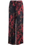 High Waist Yellow Tropical Print Wide Leg Pants