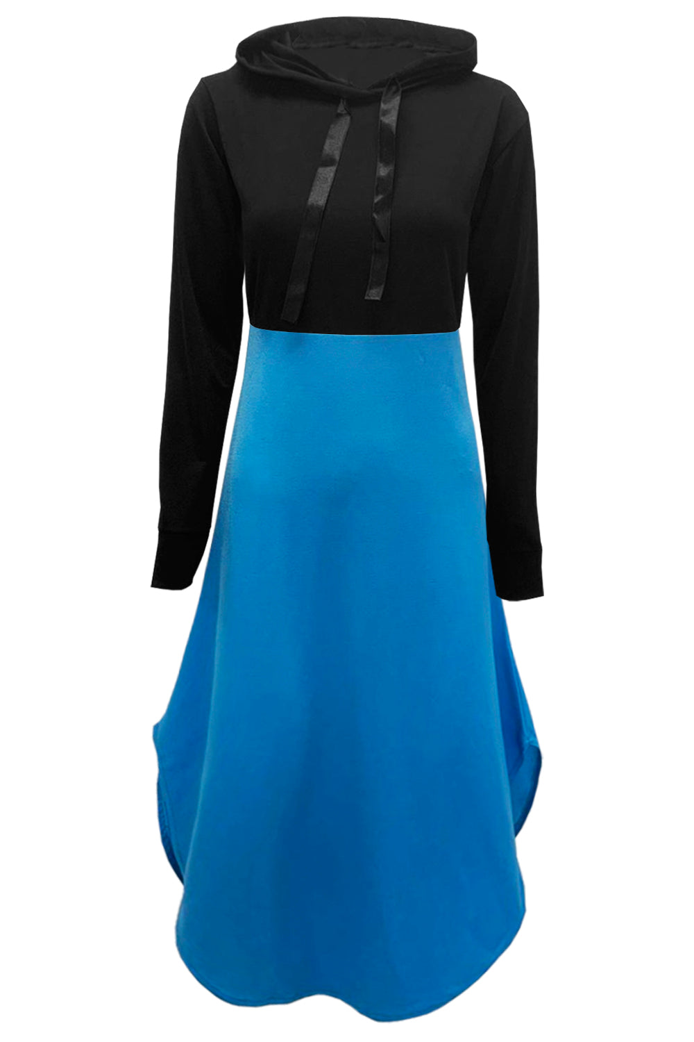 Aria Hooded Curved Hem Skater Midi Dress