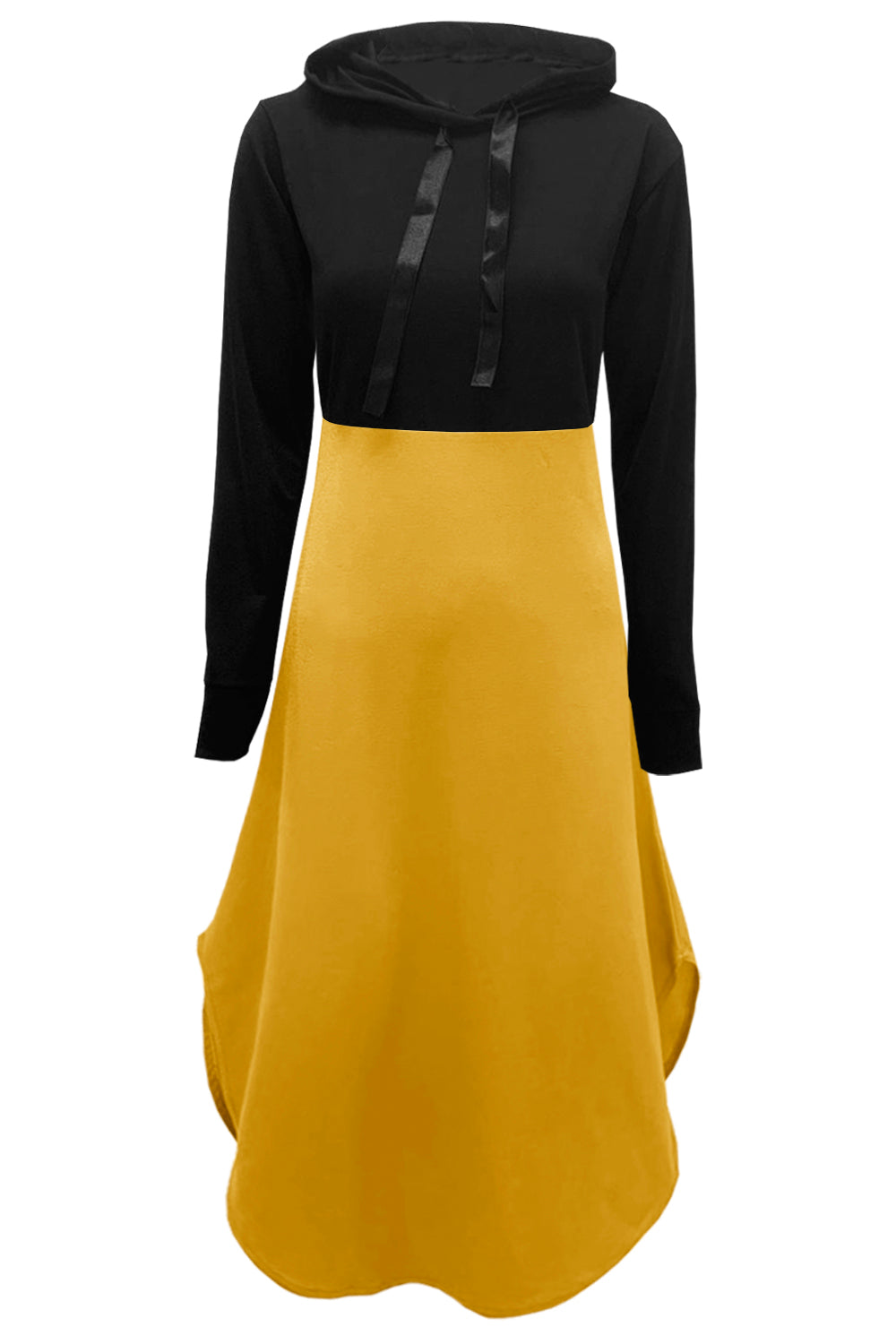 Aria Hooded Curved Hem Skater Midi Dress