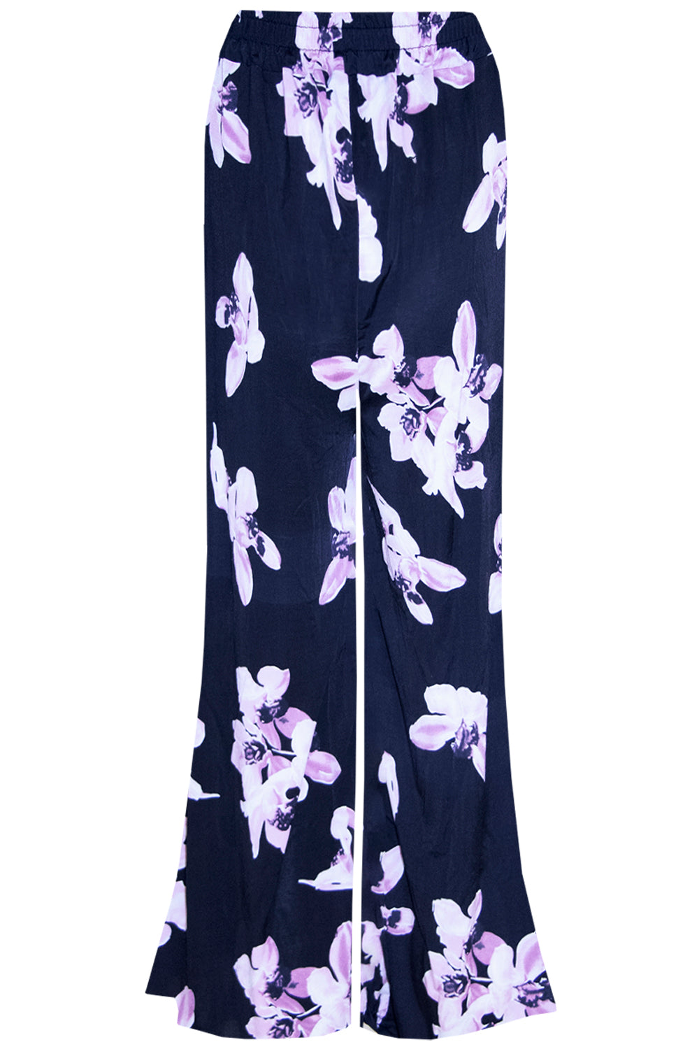 High Waist Red Floral Wide Leg Trousers