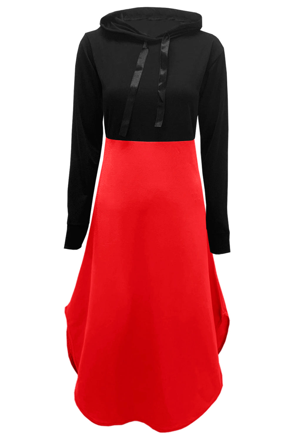 Aria Hooded Curved Hem Skater Midi Dress
