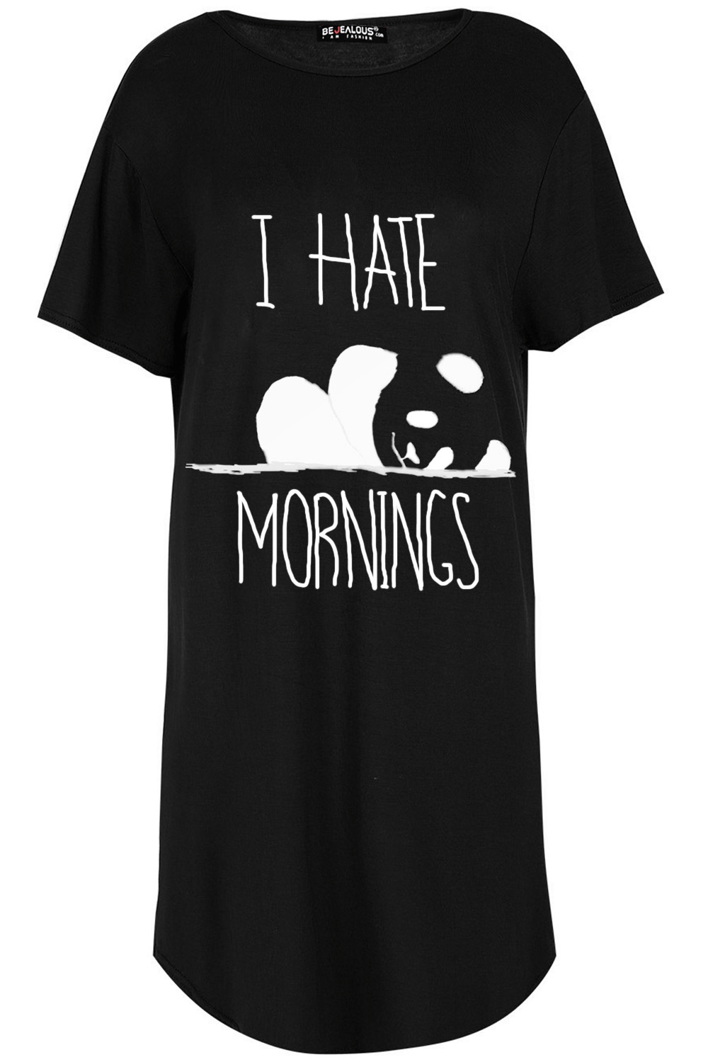 Emily I Hate Mornings Curved Hem Baggy T-Shirt Dress
