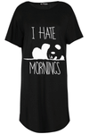 Emily I Hate Mornings Curved Hem Baggy T-Shirt Dress