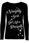 Ruby Christmas Naughty Girls Get Presents Long Sleeve Xmas T Shirt