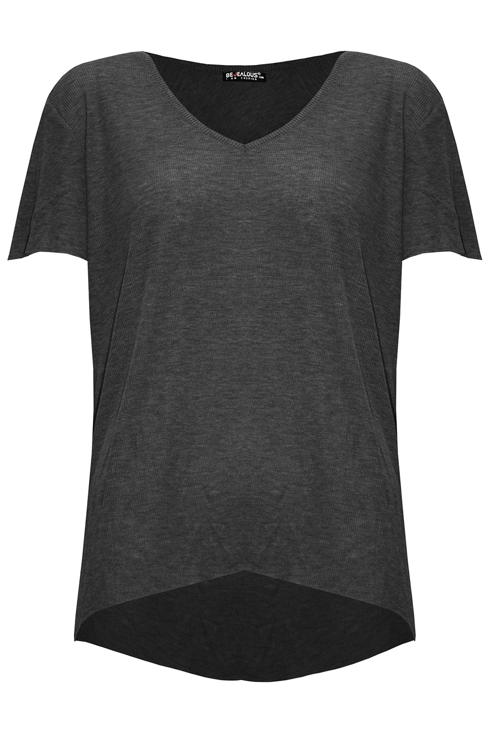Ava V Neck Baggy Hi Lo Basic T Shirt