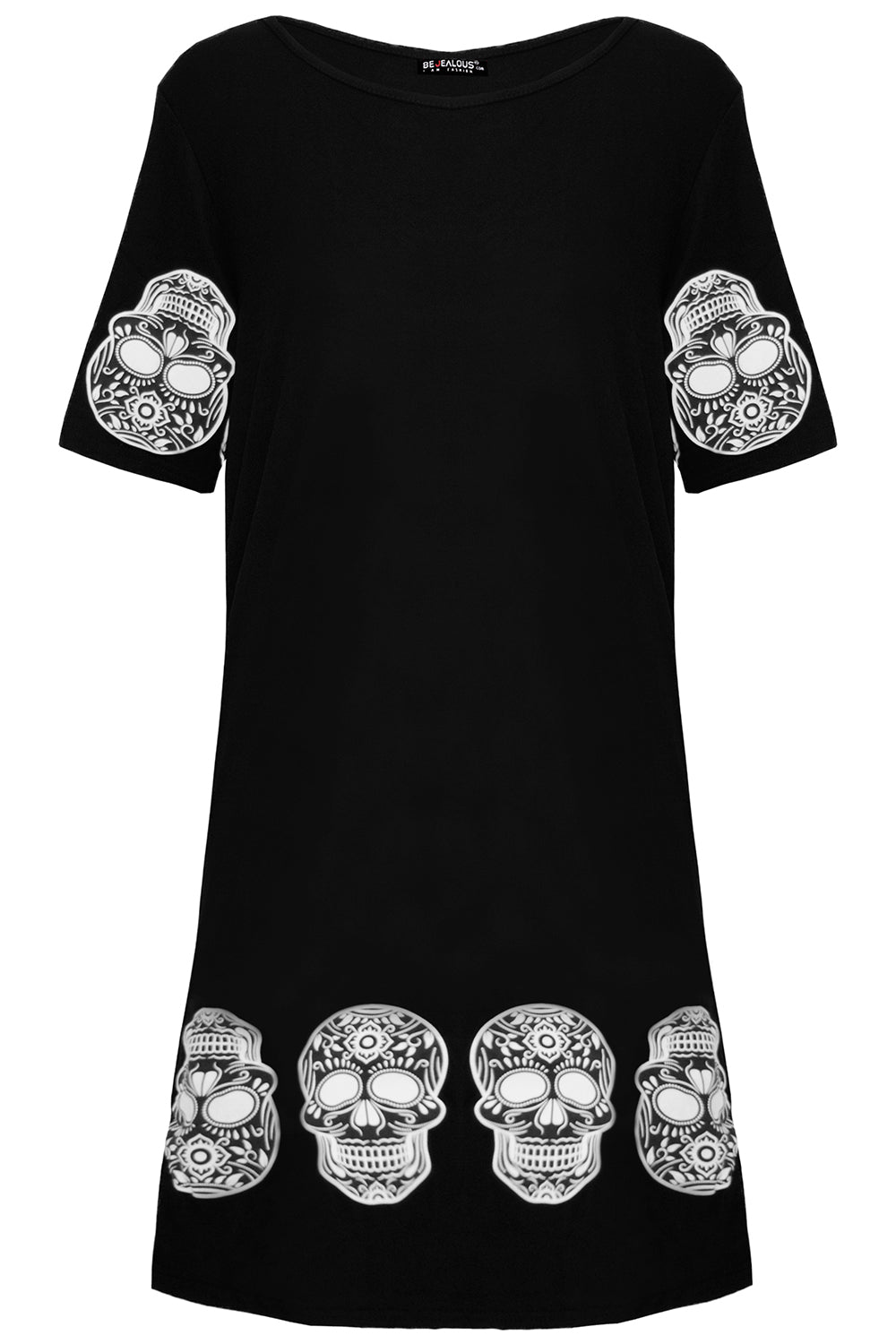 Iliza Skull Print Loose Fit Tshirt Dress