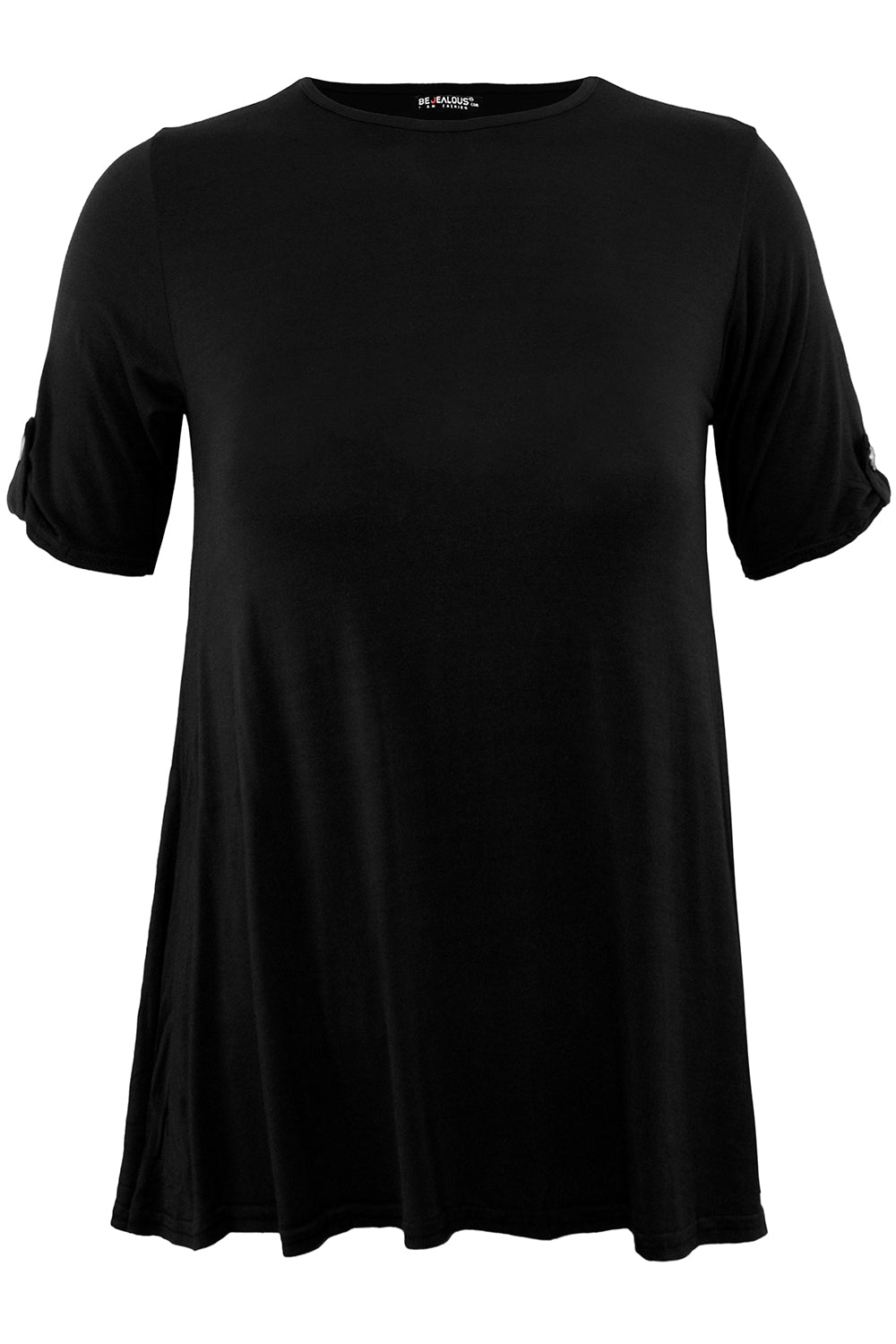 Eva Turn Up Sleeve Baggy Basic Jersey Tshirt