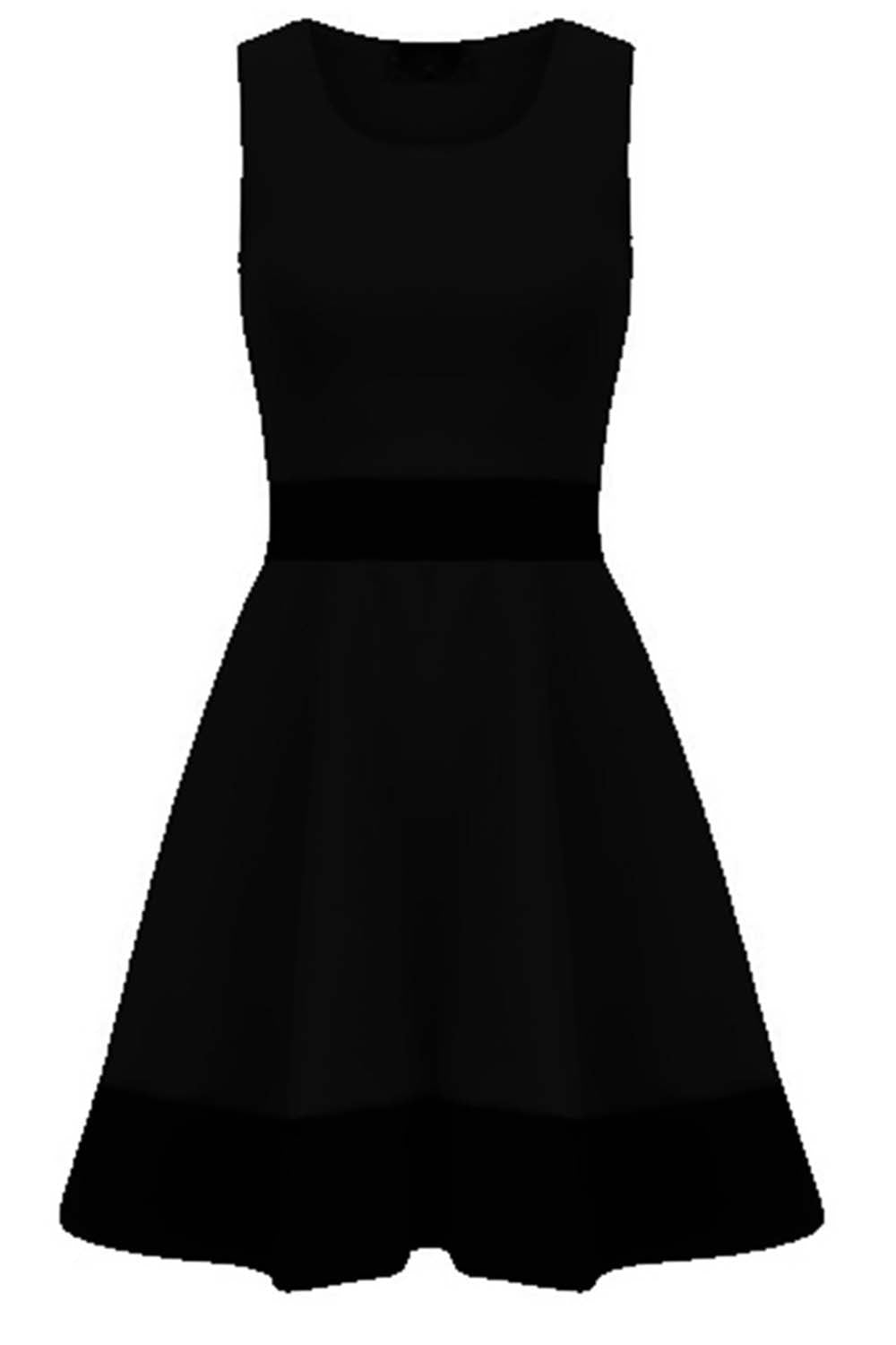 Danielle Sleeveless Monochrome Paneled Skater Dress