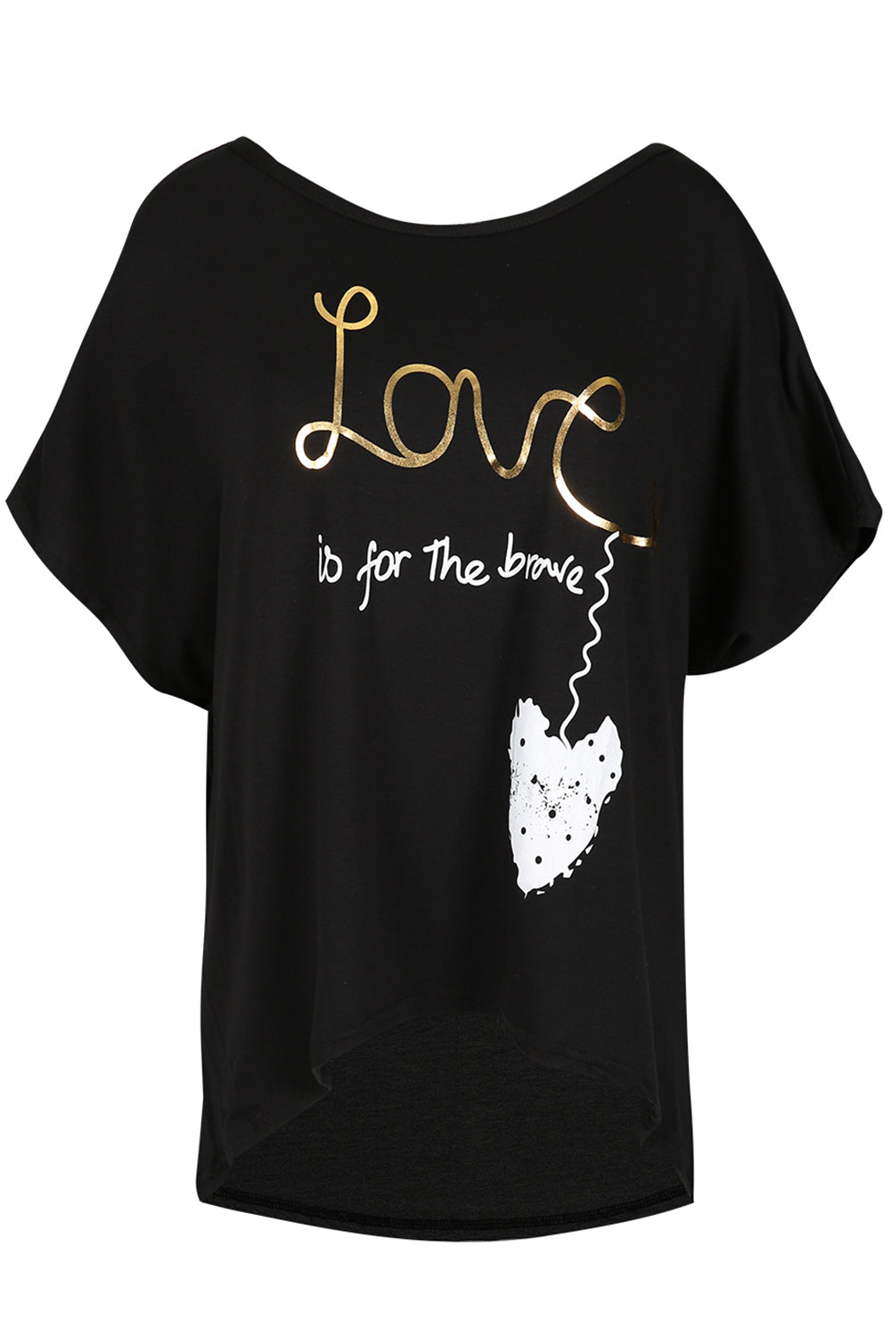 Eden Brave Heart Hi Lo T Shirt Top