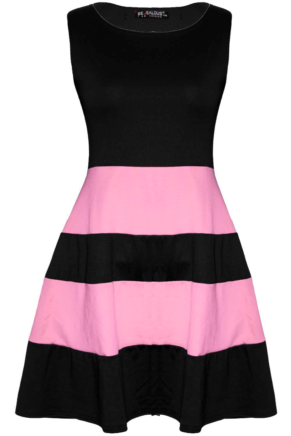 Justine Colour Block Mini Skater Dress