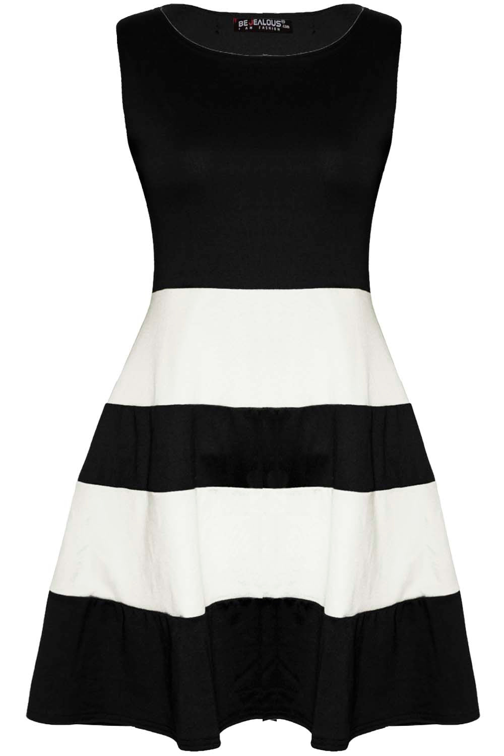 Justine Colour Block Mini Skater Dress