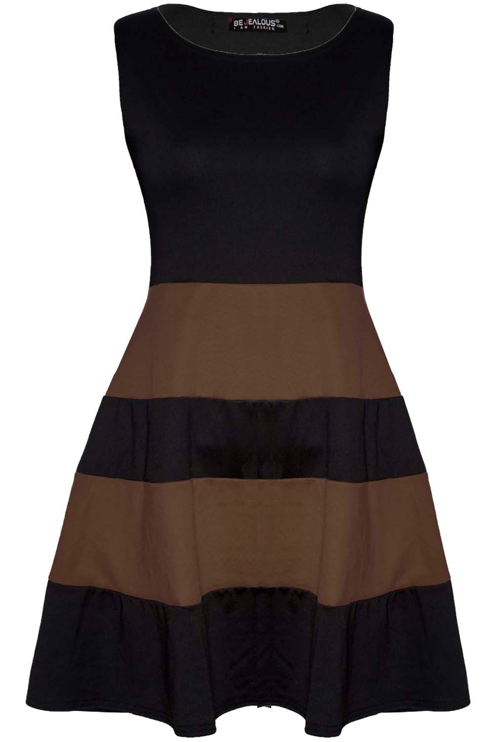 Justine Colour Block Mini Skater Dress