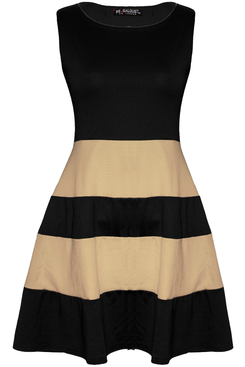 Justine Colour Block Mini Skater Dress