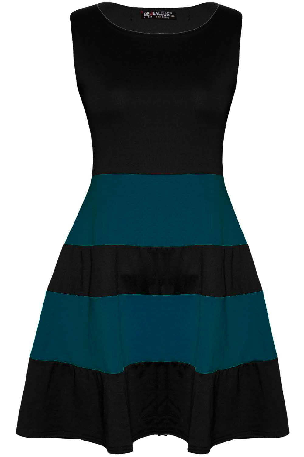 Justine Colour Block Mini Skater Dress