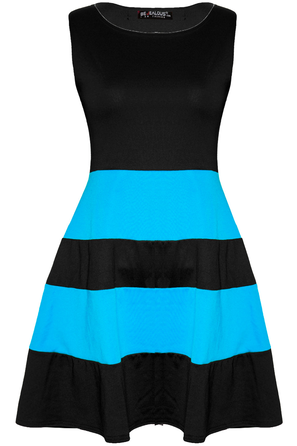 Justine Colour Block Mini Skater Dress