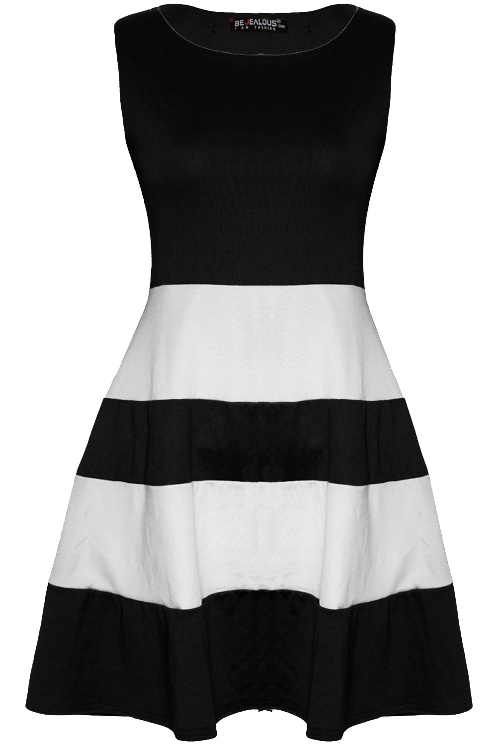 Justine Colour Block Mini Skater Dress
