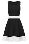 Sarah Sleeveless Contrast Panelled Skater Dress